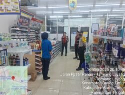 Satsamapta Polres Bartim Patroli Indomaret Cegah Kejahatan Jalanan
