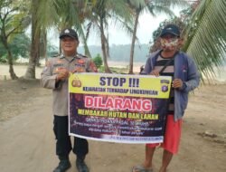 Polsek Tewang Sangalang Garing dan Pulau Malan Imbau Warga Tidak Membuka Lahan Dengan Membakar