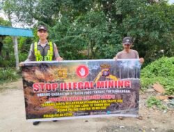 PERSONEL POLSEK PULAU PETAK LAKSANAKAN SOSIALISASI ILEGAL MINING KE MASYARAKAT GUNA PENCEGAHAN TAMBANG LIAR DI WILAYAH KECAMATAN PULAU PETAK
