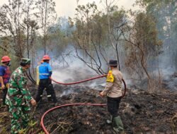 Polsek Rungan Bersama Tim Gabungan Padamkan Dua Titik Api di Tumbang Bunut