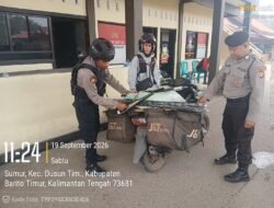 *Perketat Keamanan Mako, Satsamapta Polres Bartim Sterilisasi Kendaraan dan Barang Bawaan Tamu**