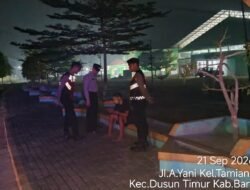 Satsamapta Polres Bartim Tingkatkan Pengawasan Keamanan di Taman RTH Jalan A. Yani