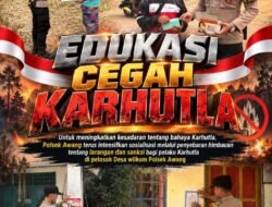 *Asap Karhutla Menyerang, Polsek Awang Turun Langsung Bagikan Masker dan Edukasi Warga**
