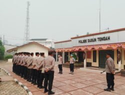 **Kapolsek Dusun Tengah Pimpin Apel, Pastikan Kesiapan Personel Amankan Kunjungan Gubernur Kalteng**