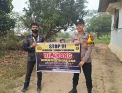 Ciptakan lingkungan sehat Polsek Tws Garing dan Pulau Malan sosialisasi Stop Karhutla.