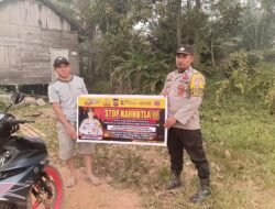 Cegah Kabut Asap, Bhabinkamtibmas Polsek Marikit Sosialisasi Larangan Karhutla di Desa Tumbang Dakei