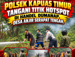 Polsek Kapuas Timur Lakukan Penanganan Titik Hotspot di Desa Anjir Serapat Tengah