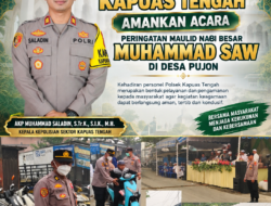 PERSONEL POLSEK KAPUAS TENGAH AMANKAN JALANNYA ACARA PERINGATAN MAULID NABI MUHAMMAD SAW 1448 H / 2026 M DI DESA PUJON