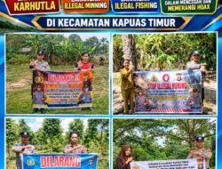 Polsek Kapuas Timur Rutin Sosialisasikan Larangan Karhutla, Illegal Mining, Illegal Fishing dan Gerakan Masyarakat Mendukung Polri dalam Mencegah dan Memerangi Hoax
