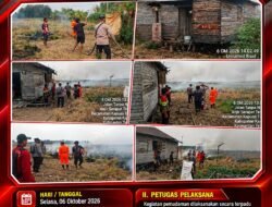 Polsek Kapuas Timur Bersama MPA, Damkar dan Masyarakat Padamkan Karhutla Seluas 3 Hektare di Handel Perwira