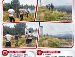 Polsek Kapuas Timur Bersama MPA dan Masyarakat Padamkan Karhutla di Handel Perwira