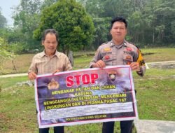 Stop Asap, Bhabinkamtibmas Brigpol Bambang Sosialisasikan Larangan Karhutla Ke Warga Tanah Siang Selatan