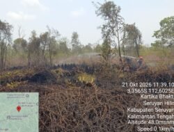 SATGAS KARHUTLA PADAMKAN SEJUMLAH TITIK API DI KECAMATAN SERUYAN HILIR TIMUR