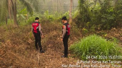 **SATSAMAPTA POLRES BARTIM PANTAU LAHAN RAWAN DI JALAN PADAT KARYA, WARGA DIIMBAU TIDAK MEMBAKAR LAHAN**