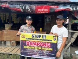Ciptakan lingkungan sehat Polsek Tws Garing dan Pulau Malan sosialisasi Stop Karhutla.