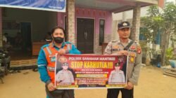 Bhabinkamtibmas Desa kamanto Sosialisasi imbauan tentang Karhutla