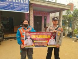 Bhabinkamtibmas Desa kamanto Sosialisasi imbauan tentang Karhutla