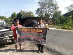 Cegah Karhutla, Personel Polsek Dusun Selatan Sosialisasikan Larangan Karhutla