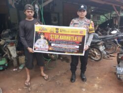 POLSEK MARIKIT SOSIALISASIKAN LARANGAN KARHUTLA DAN SANKSI HUKUM KEPADA WARGA DESA RANGAN SURAI